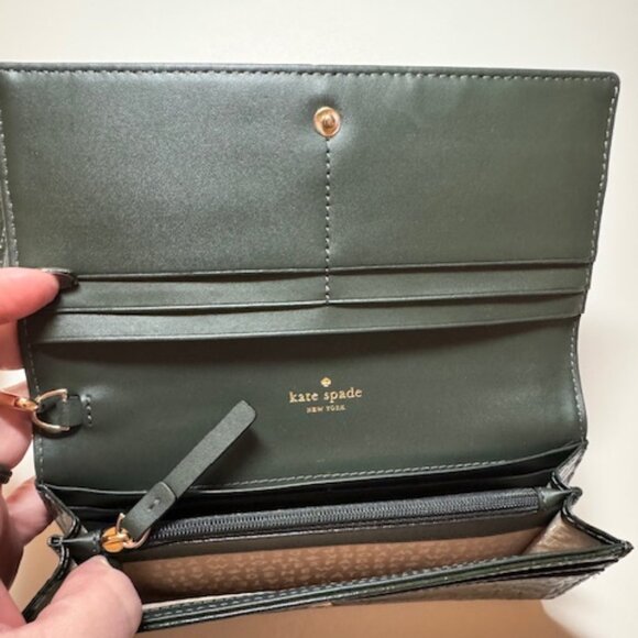 Kate Spade Wristlet Wallet Clutch Crocodile - Green - Picture 6 of 7
